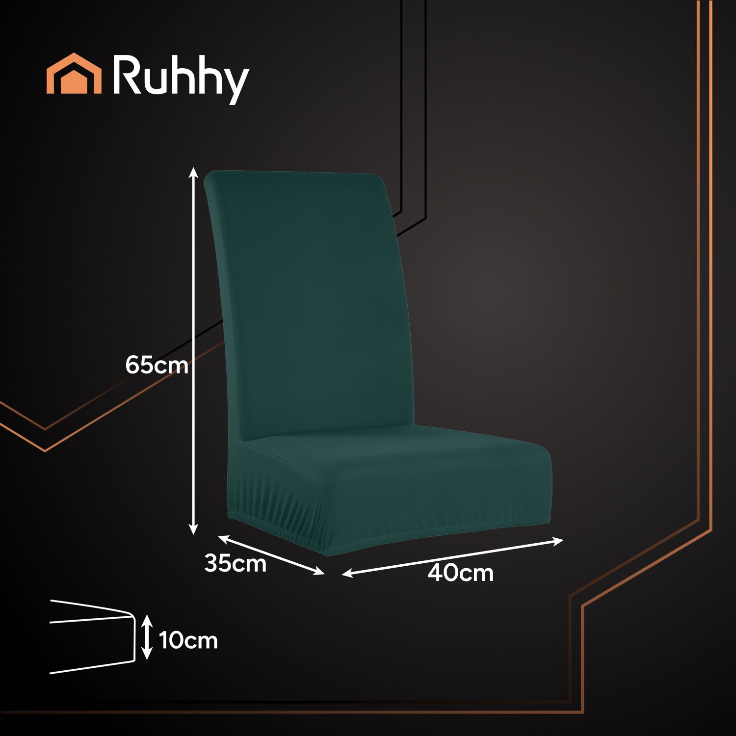 6-pack Sammet Stolsöverdrag – Elastiska, Grön, Passar De Flesta Stolar