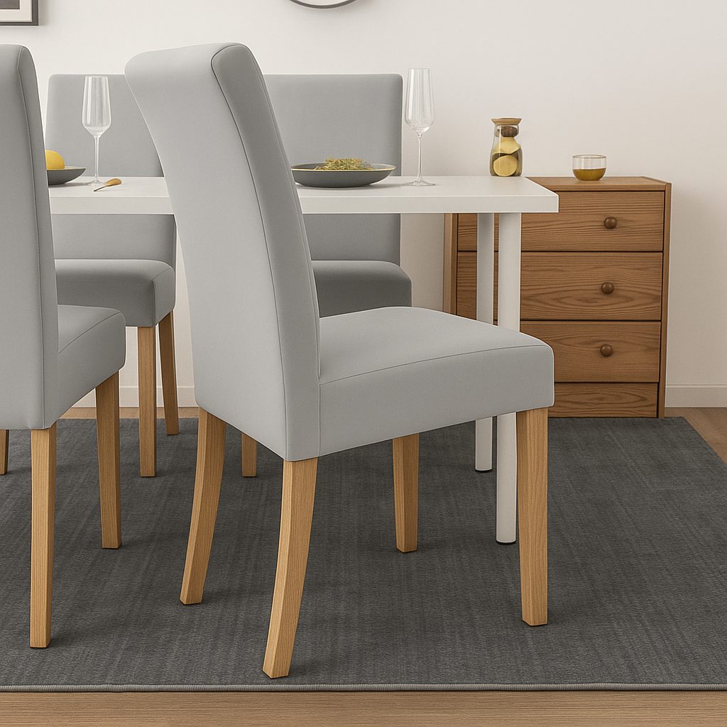 6-pack Ljusgrå Sammet Stolsöverdrag – Elastiska och Passar De Flesta Stolar