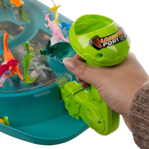 Dinosaurie skjutspel – arkadlek för barn med mål och kulor