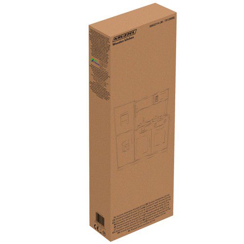 Leksakskök i trä med ljud, ljus och tillbehör – stort barnkök 80 × 24 × 80,5 cm, brun/grå