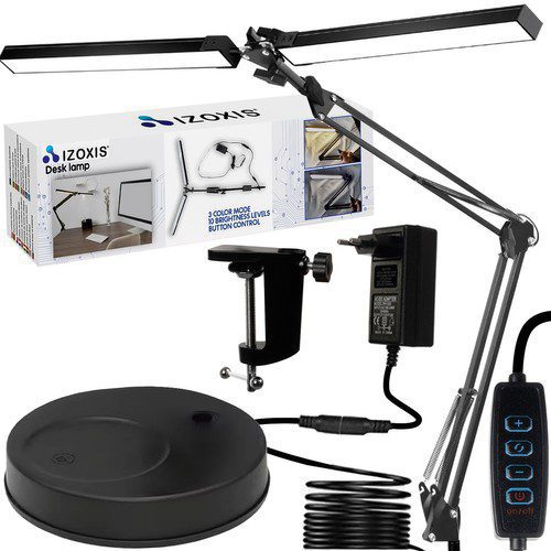 Flexibel LED-klämlampa – dubbla ljuskällor för skrivbord