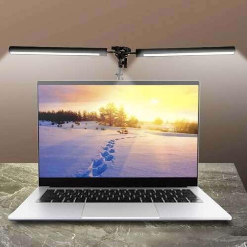 Flexibel LED-klämlampa – dubbla ljuskällor för skrivbord