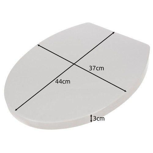 Toalettsits med dämpad stängning – vit PP, quick-release & justerbara gångjärn