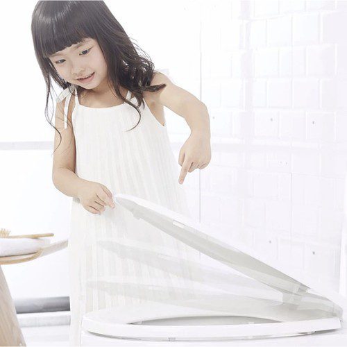 Toalettsits med dämpad stängning – vit PP, quick-release & justerbara gångjärn