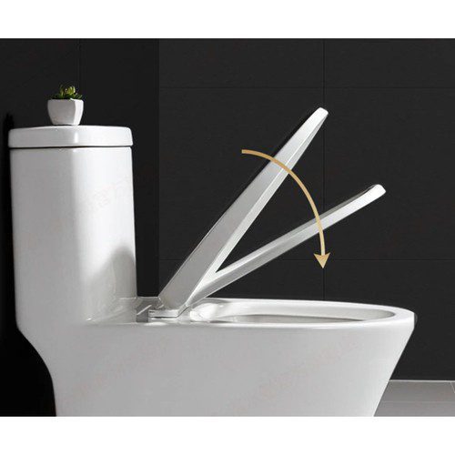 Toalettsits med dämpad stängning – vit PP, quick-release & justerbara gångjärn