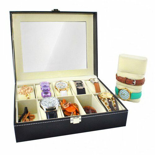 Exklusiv klocklåda – elegant förvaringsbox för 10 klockor