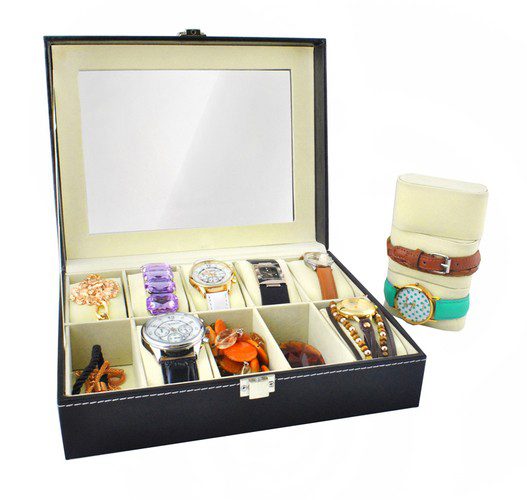 Exklusiv klocklåda – elegant förvaringsbox för 10 klockor