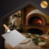 Pizzaspade för ugn & grill – Rostfritt stål, trähandtag, 30×30 cm