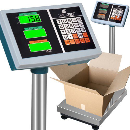 Digital paketvåg 100 kg – 50 g precision, 40×30 cm plattform
