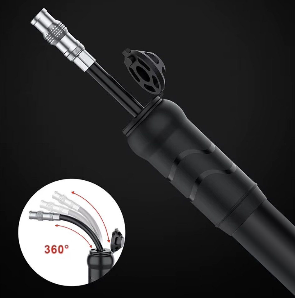 Liten och kraftfull handpump – aluminium, 7 bar, inkl. ramfäste