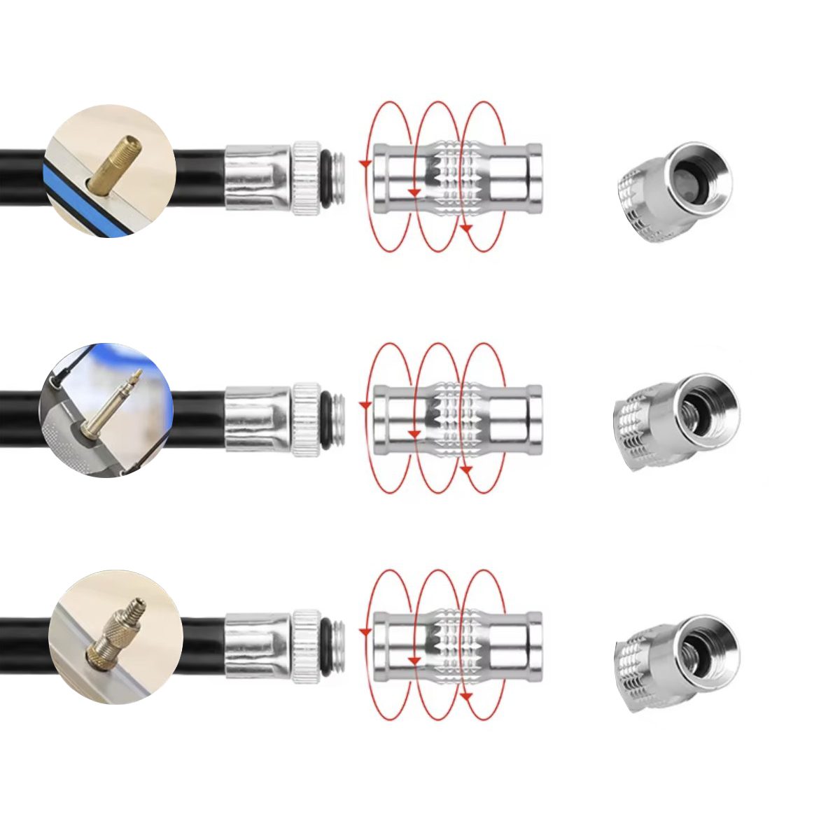 Liten och kraftfull handpump – aluminium, 7 bar, inkl. ramfäste