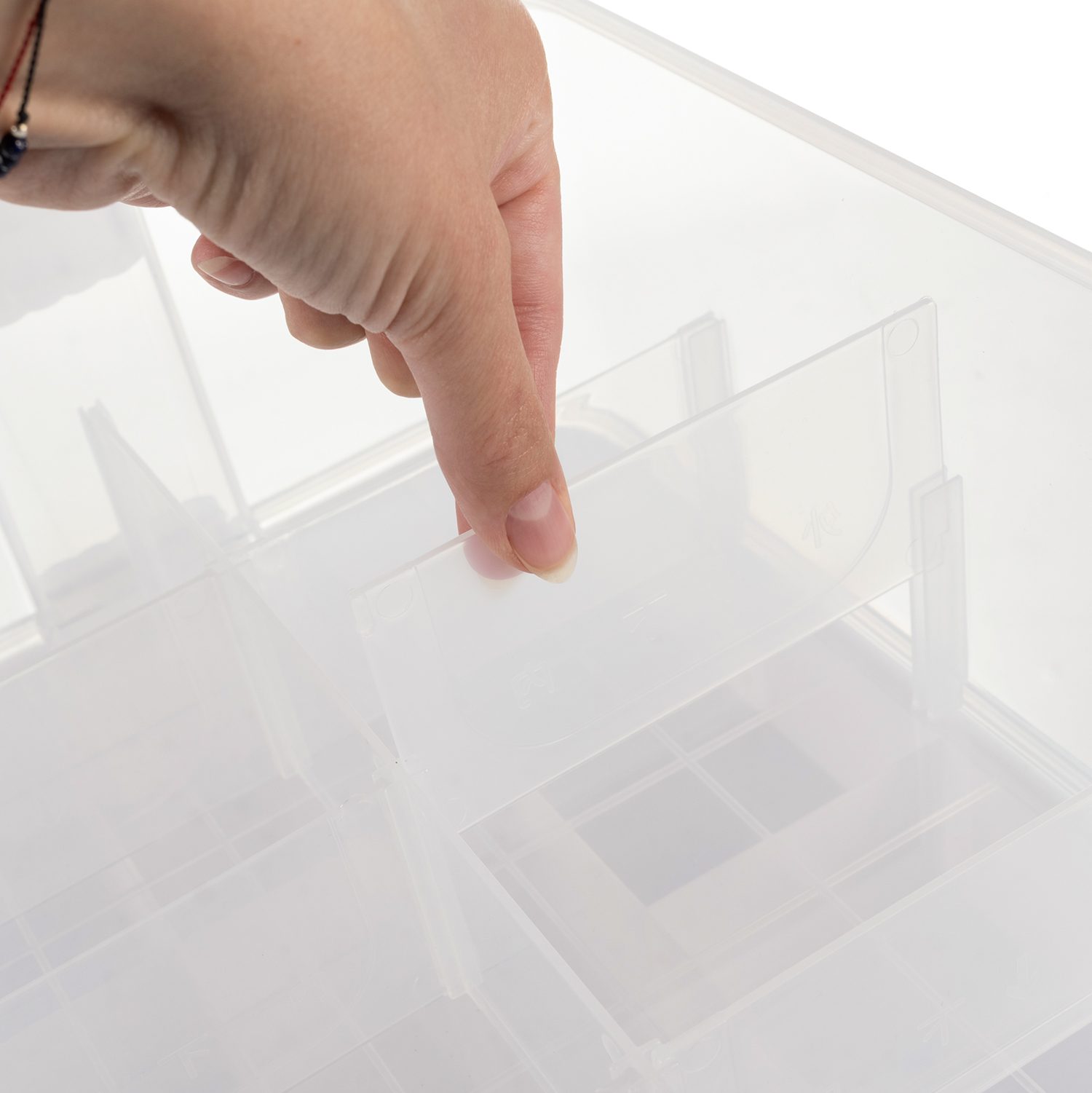 Bygglåda för klossar – 22 L klossförvaring i 3 våningar med lock, transparent design