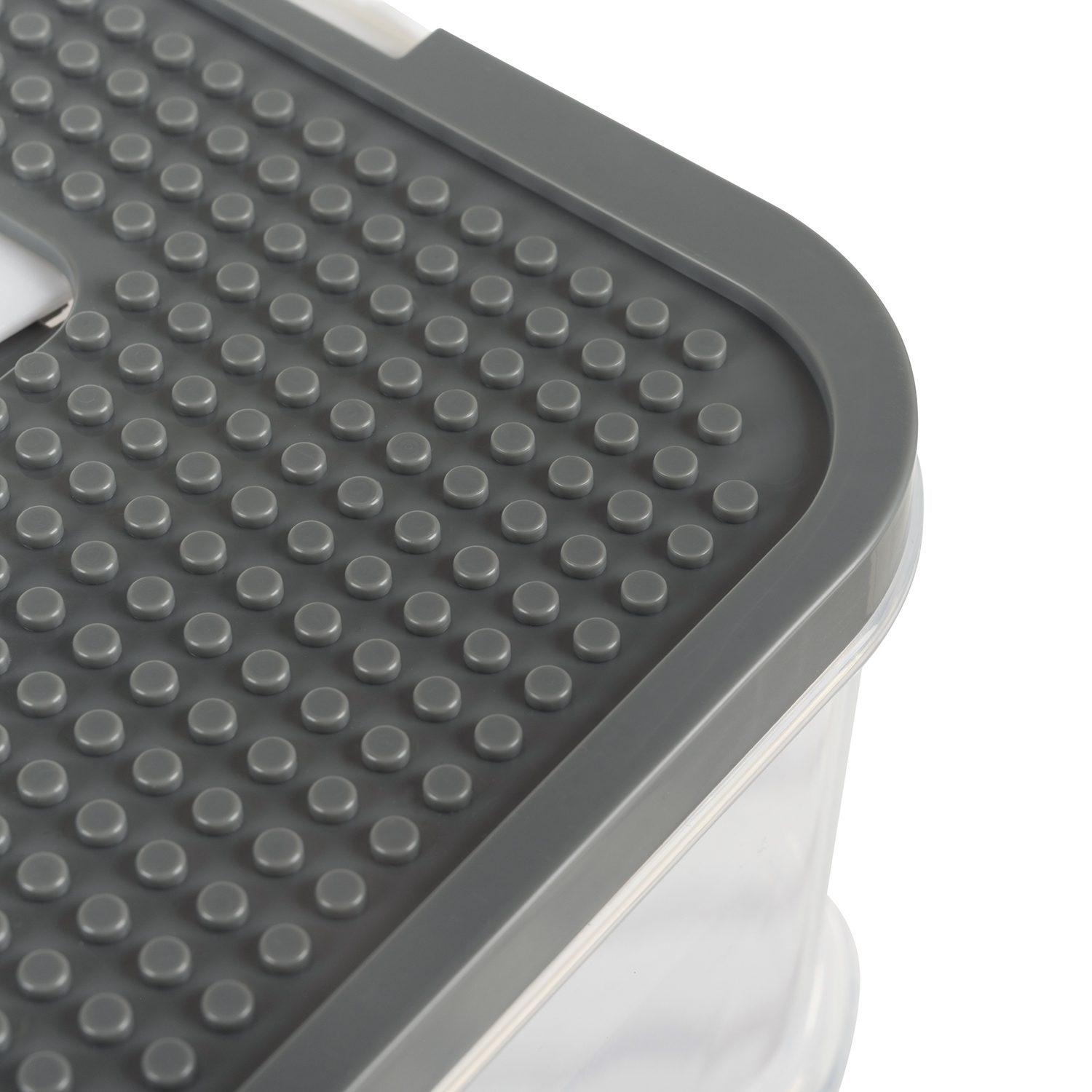 Bygglåda för klossar – 22 L klossförvaring i 3 våningar med lock, transparent design