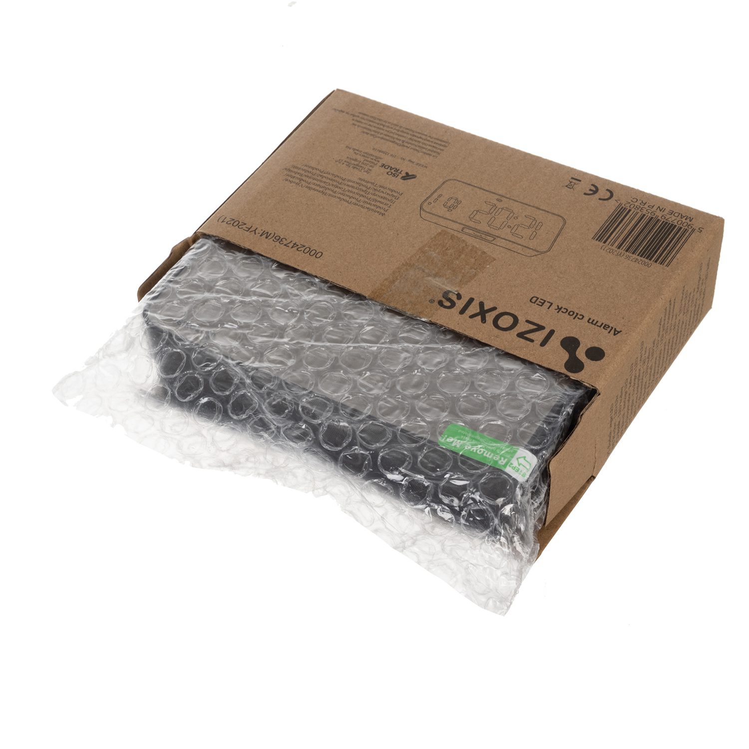 Modern LED-väckarklocka i svart – högljudd alarmklocka med snooze, röst-/ljudaktivering, datum- & temperaturvisning