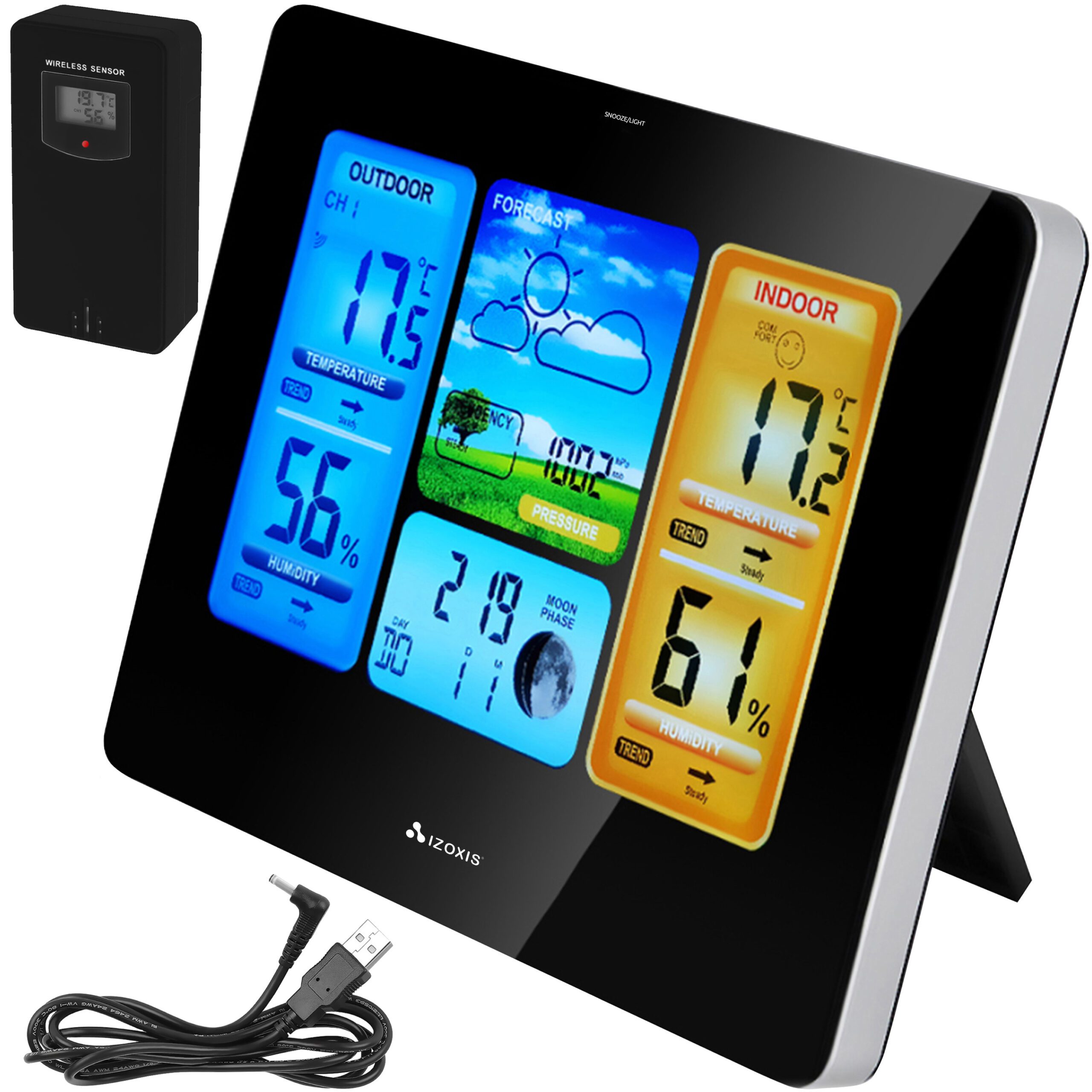 Smart trådlös väderstation med färgdisplay och tydliga prognoser