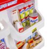 Matbutik leksak – kassaapparat med ljud, tillbehör och kundvagn för barn