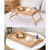 Bambu frukostbricka med fällbara ben – 73 × 31 × 21 cm