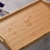 Bambu frukostbricka med fällbara ben – 73 × 31 × 21 cm