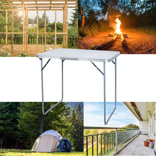 Fällbart Campingbord 80×60 cm – Lätt & Portabelt Trädgårdsbord i Resväskemodell