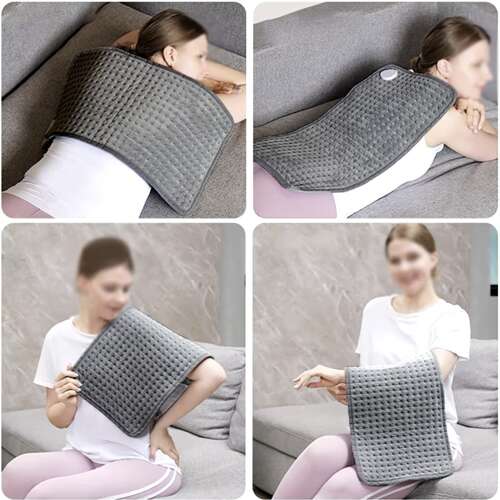 Elektrisk värmekudde 60 × 30 cm – lindrar smärta i rygg, leder och muskler, fjärrkontroll ingår