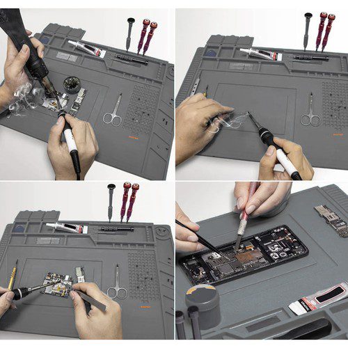 Silikonmatta 30×40 cm – värmetålig reparationsmatta för elektronik