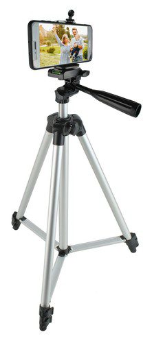 Mobilstativ Pro Tripod, Bluetooth-fjärr ingår – Silver