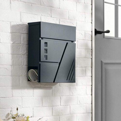 Rostfri Brevlåda med Lås & Visningsfönster, 37 x 10,5 x 37 cm