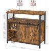 Rustik industriell skänk med skjutdörrar och smart förvaring, 100 × 33 × 80 cm