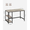 Skrivbord med två hyllplan i greige och svart, 120 × 60 cm