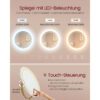 Sminkbord i elegant vit, guld & rosa design – med pall och LED-belysning