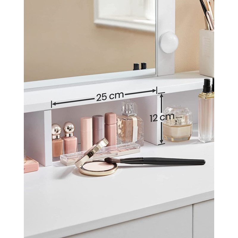 Sminkbord Med Dimbara Lampor Vit