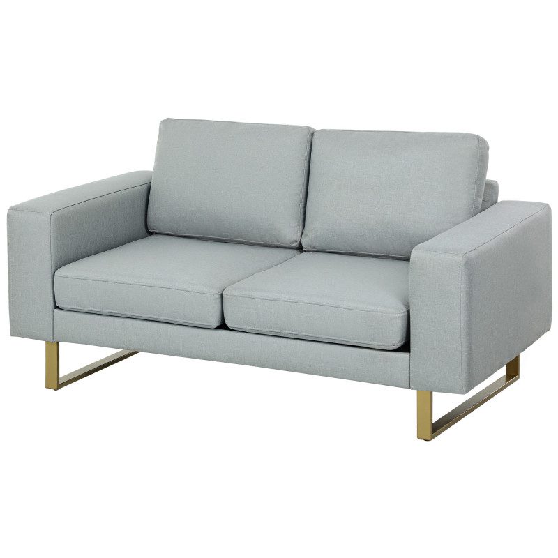 2-sitssoffa med Breda Armstöd – Ljusgrå, 145 x 82 x 78 cm