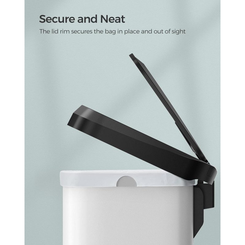 Soptunna 68 Liter med Pedal – Rostfritt Stål, Vit