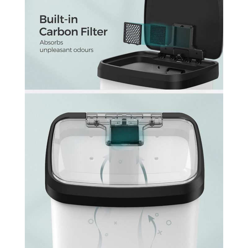 Soptunna 68 Liter med Pedal – Rostfritt Stål, Vit