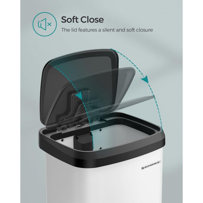 Soptunna 68 Liter med Pedal – Rostfritt Stål, Vit