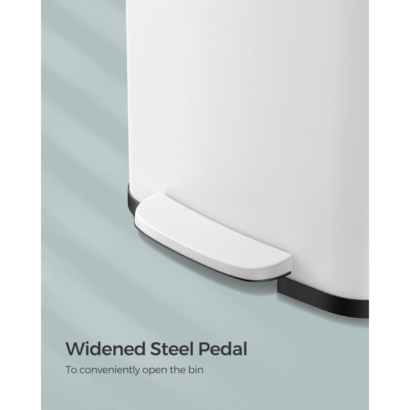 Soptunna 68 Liter med Pedal – Rostfritt Stål, Vit