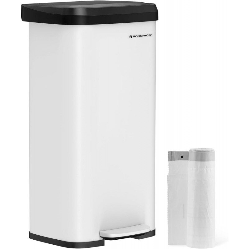Soptunna 68 Liter med Pedal – Rostfritt Stål, Vit