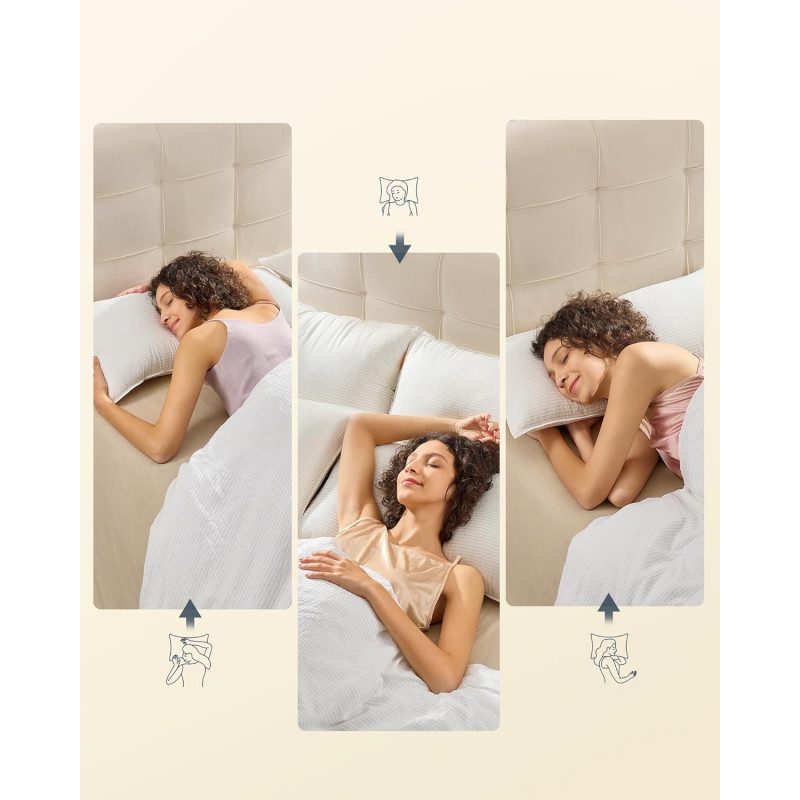 Sovkudde 80 × 40 cm – Molnvit, Tvättbar i Maskin