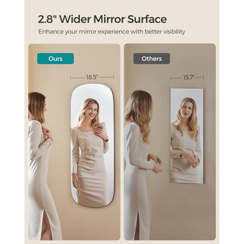 Spegel 120 x 47 cm – Montering på Dörr eller Vägg