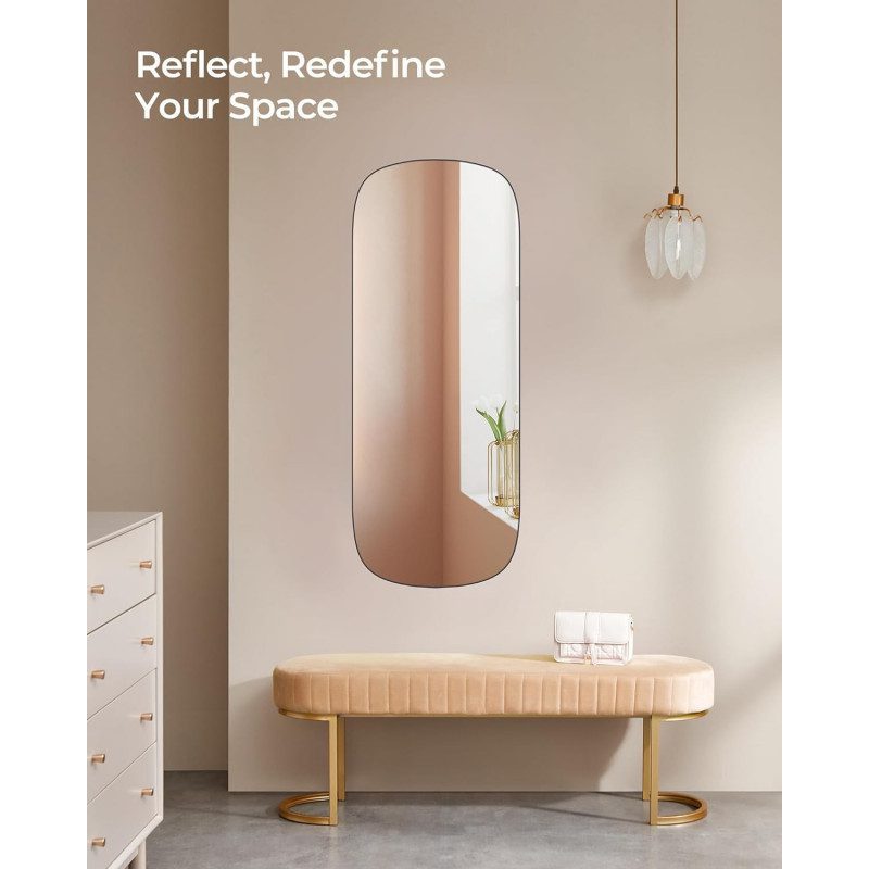 Spegel 120 x 47 cm – Montering på Dörr eller Vägg