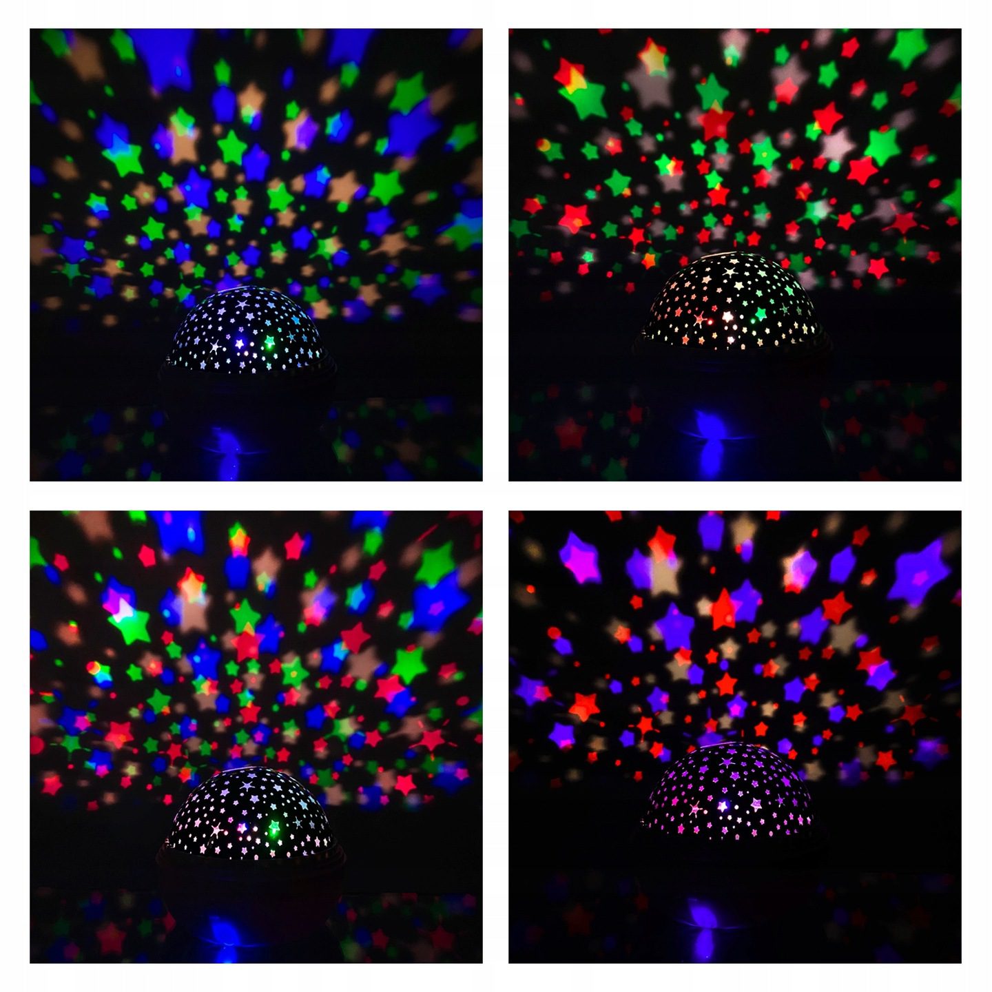 Stjärnhimmel- och havsprojektor 2-i-1 – nattlampa med rotation (Svart)