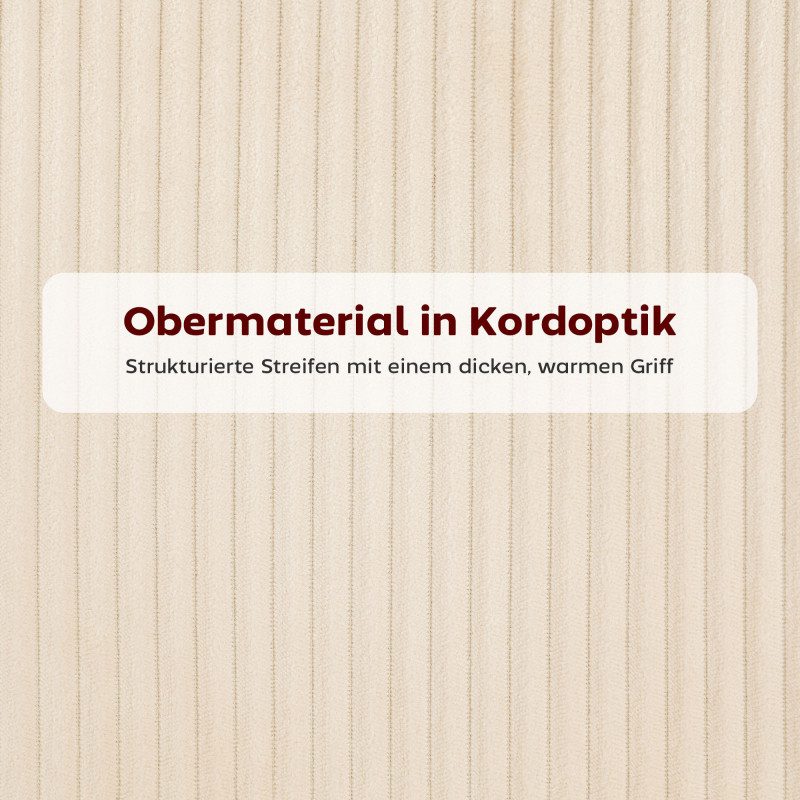 Stol för Matsal – Beige Cord, Modern Wannenform