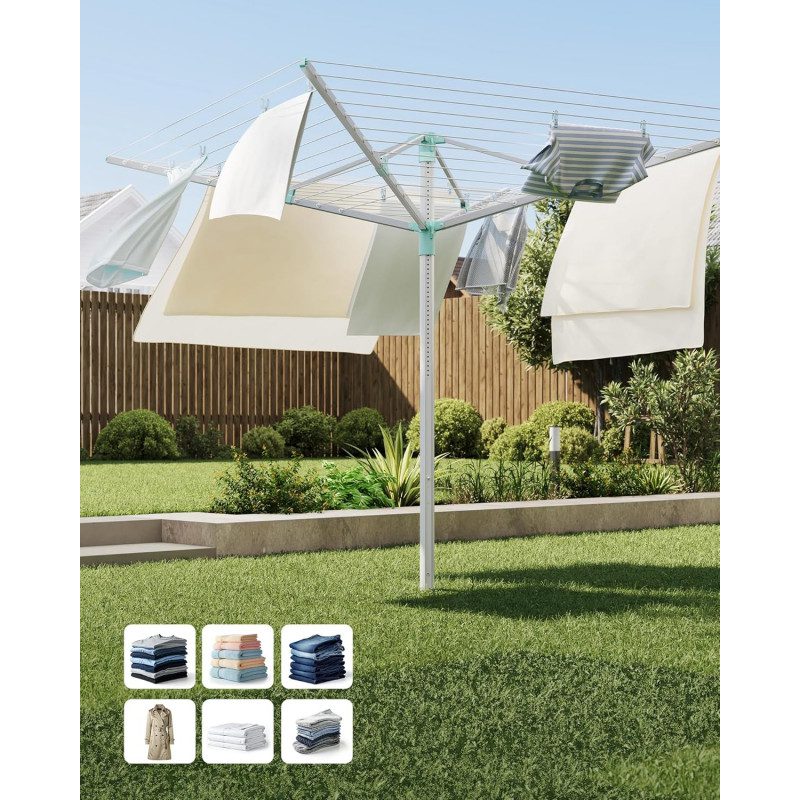 Torkvinda med Höjdjustering och 50 Meter Lina