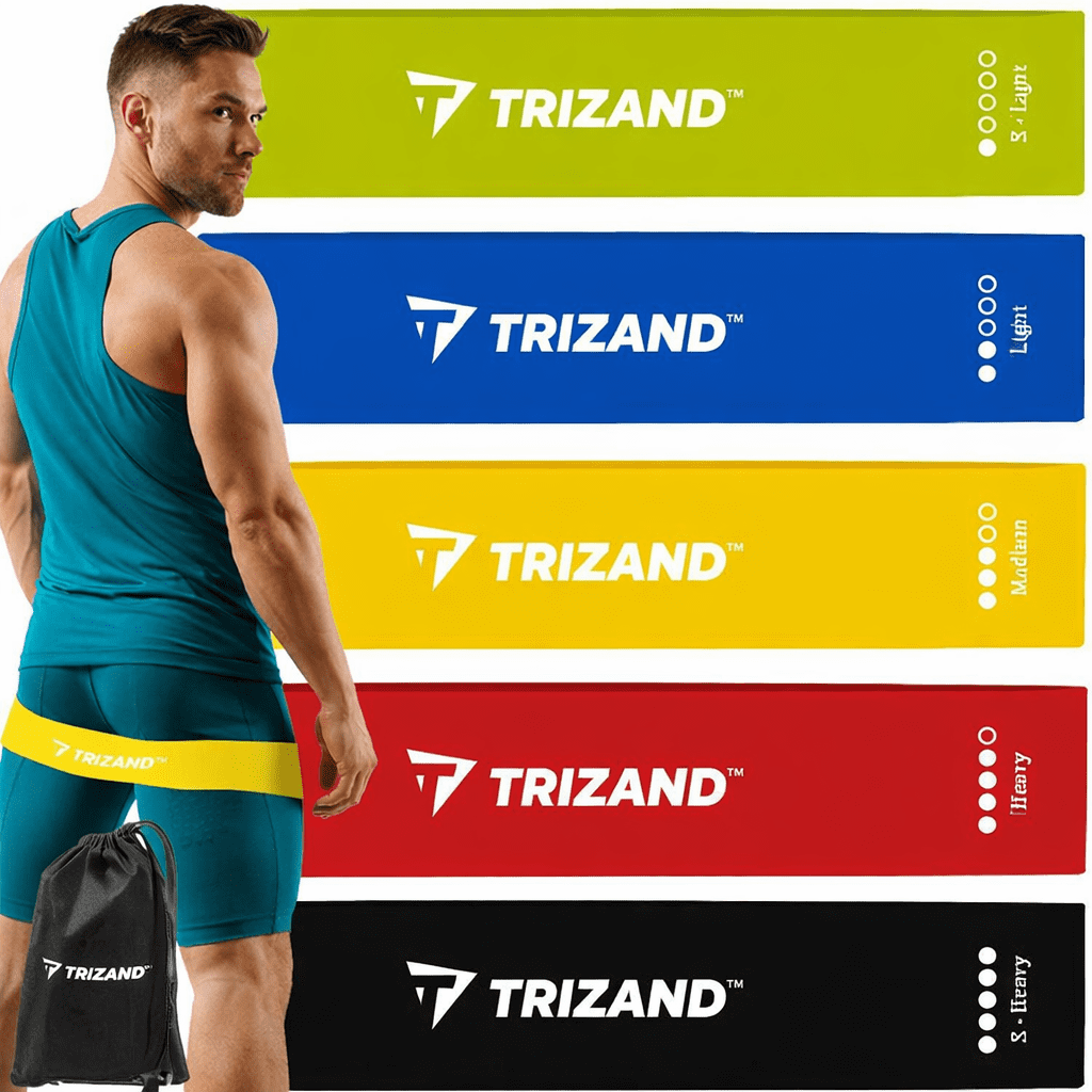 Träningsband 5-pack – elastiska gummiband med olika motståndsnivåer för styrka, stretching och återhämtning