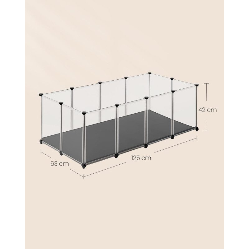 Transparent Lekhage för Smådjur – Vattentät Botten, 125 × 63 × 42 cm