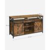 TV-bänk i industriell rustik design – vintage brun/svart, 147×40×76 cm
