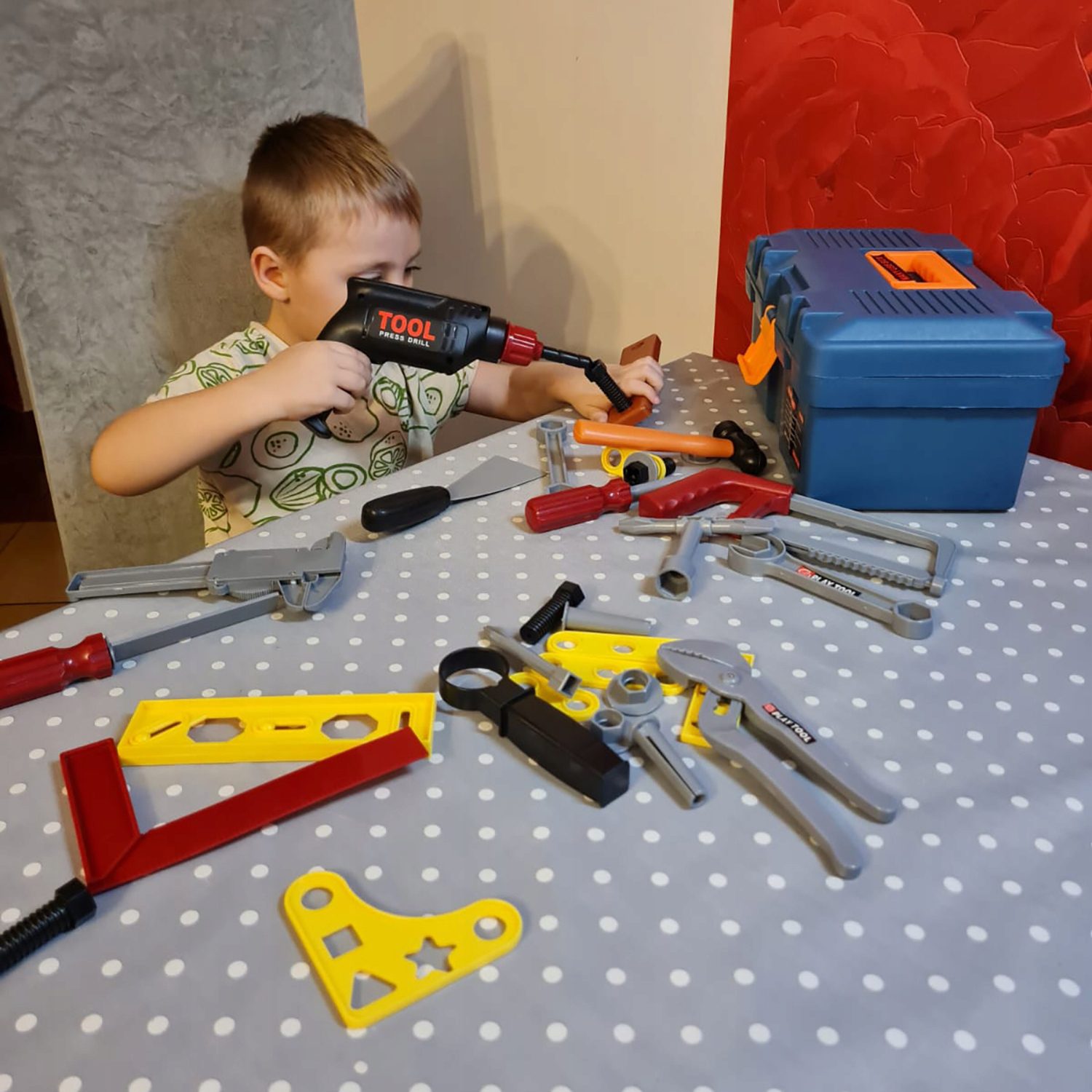 Verktygslåda leksaksset för barn