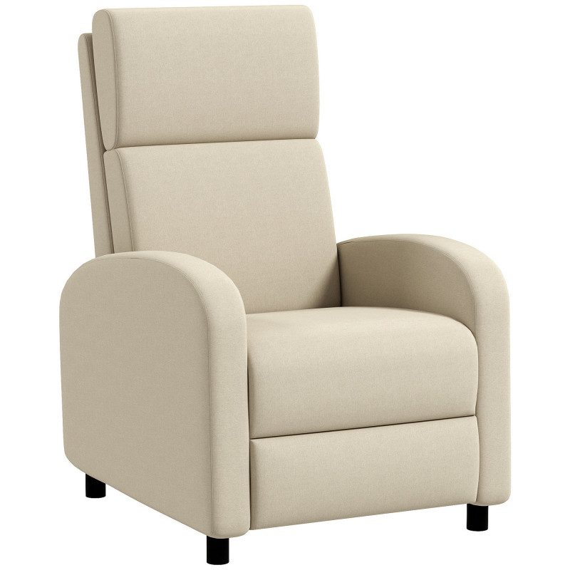 Vilfåtölj med Lutningsfunktion upp till 160° – 64 x 86 x 102 cm – Krämvit