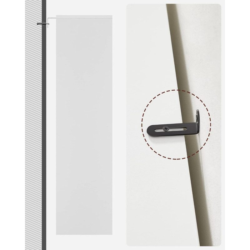 Vit Bokhylla 60 x 24 x 121 cm – 3 Justerbara Hyllplan