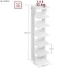 Vit skohylla i trä med 7 nivåer, 2 krokar, 30 × 26,4 × 110,4 cm